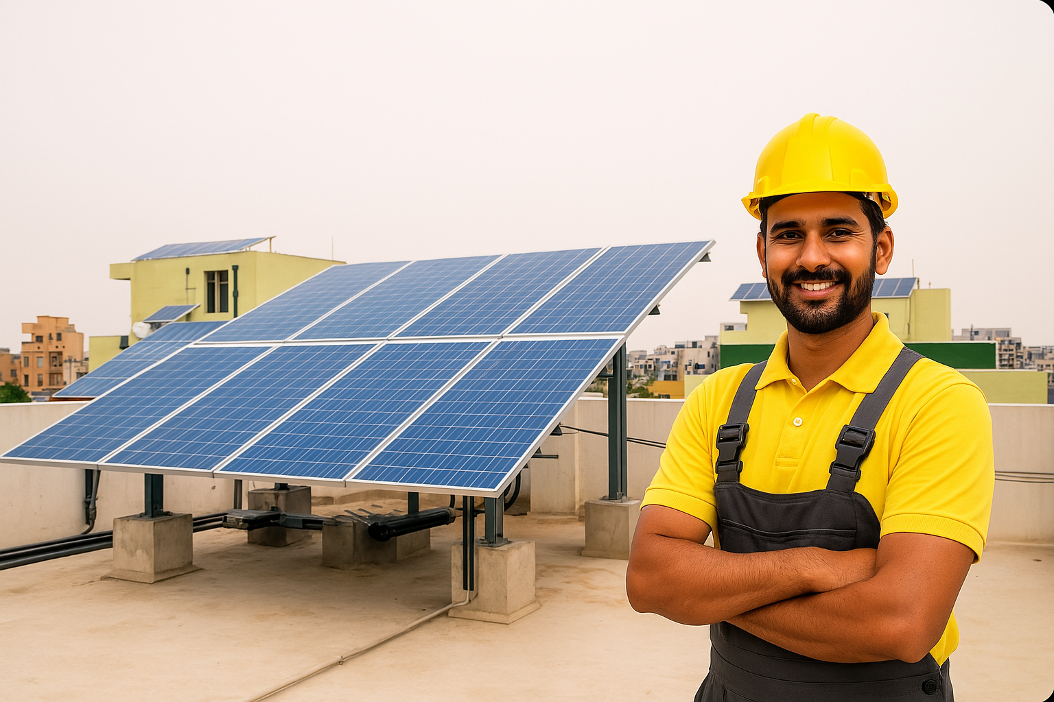 Solar panels installation professional